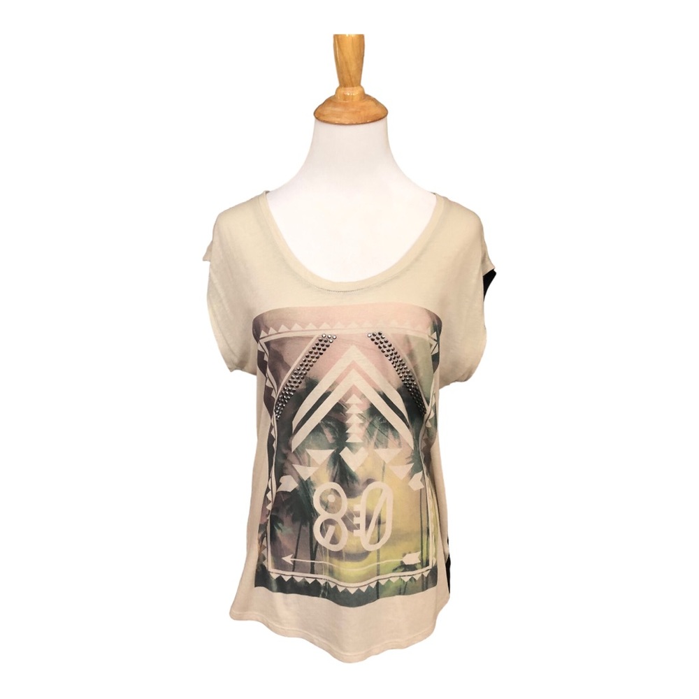 Express t shirt with sheer black open back SZ S